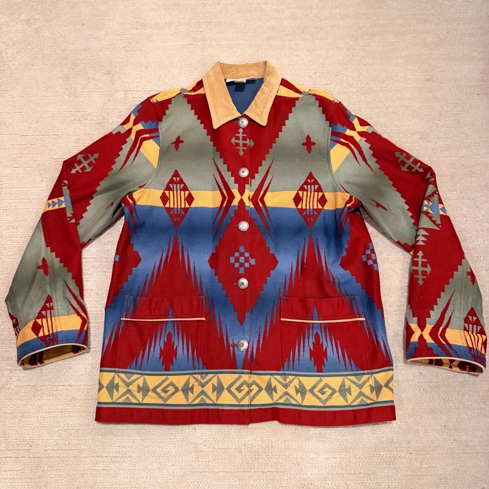 Vintage Jones New York Western Cowgirl Petite Large Barn Jacket Southwestern